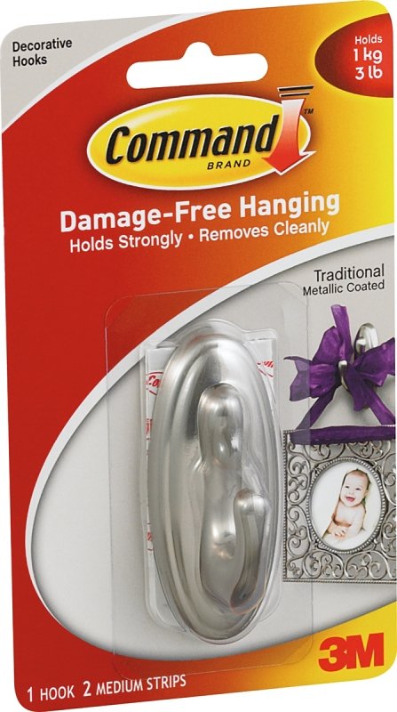 HOOK DECORATIVE MED BRSHD NKL 