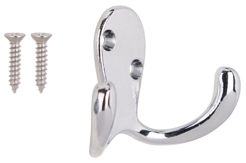 HOOK ROBE DBL PRONG CHRM ZN   