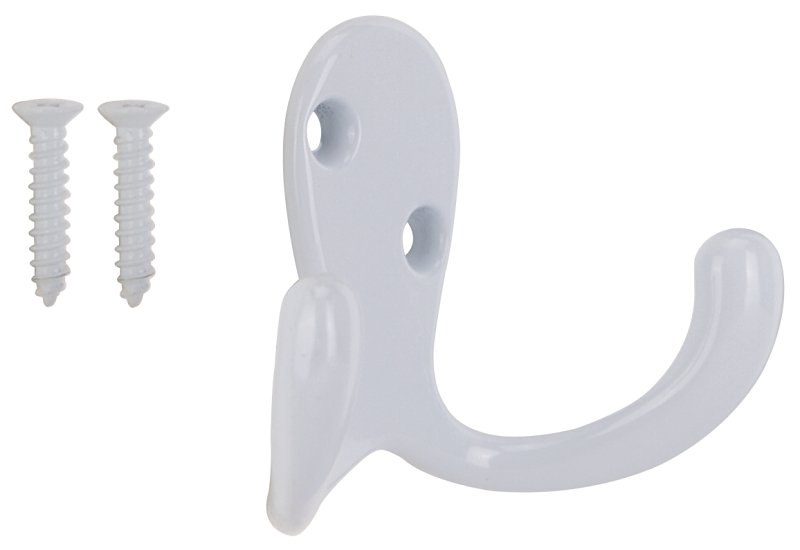 HOOK ROBE DBL PRONG WHT ZN    