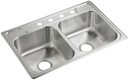 KITCKEN SINK SS DBL 33X23     