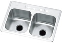 KITCKEN SINK SS DBL 8IN       