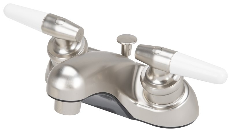 LAV FAUCET 2-HNDL POPUP BR NIC
