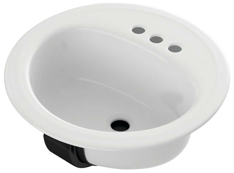 LAVATORY STEEL RND WHT 19IN   