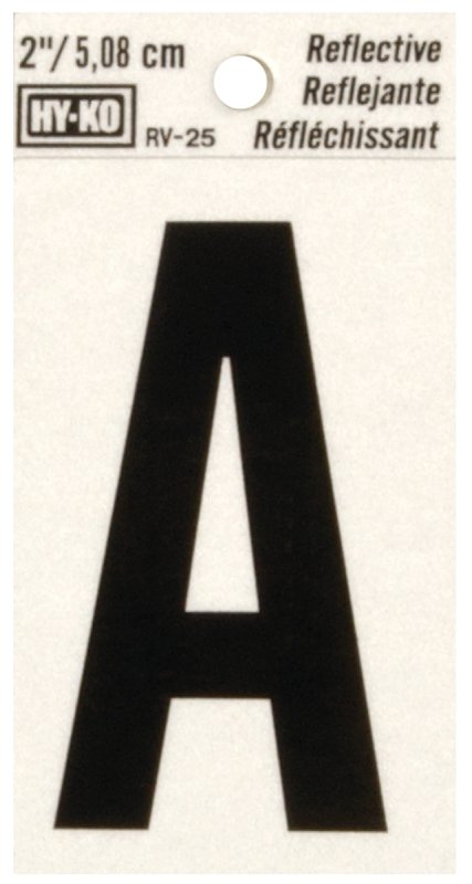 LETTER HOUSE A 2IN REFL BLK   