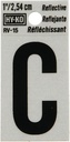 LETTER HOUSE C 1IN REFL BLK   