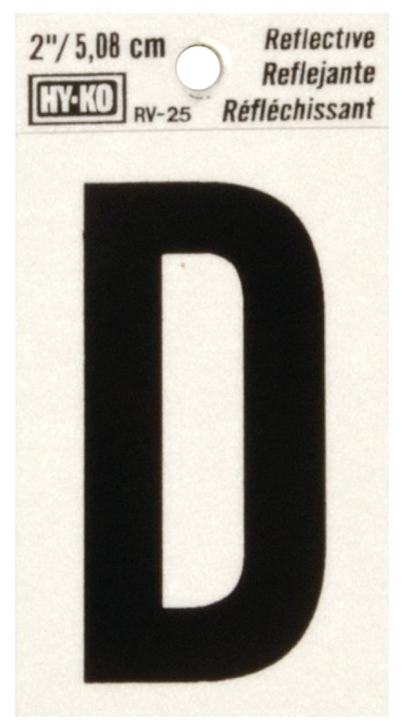 LETTER HOUSE D 2IN REFL BLK   