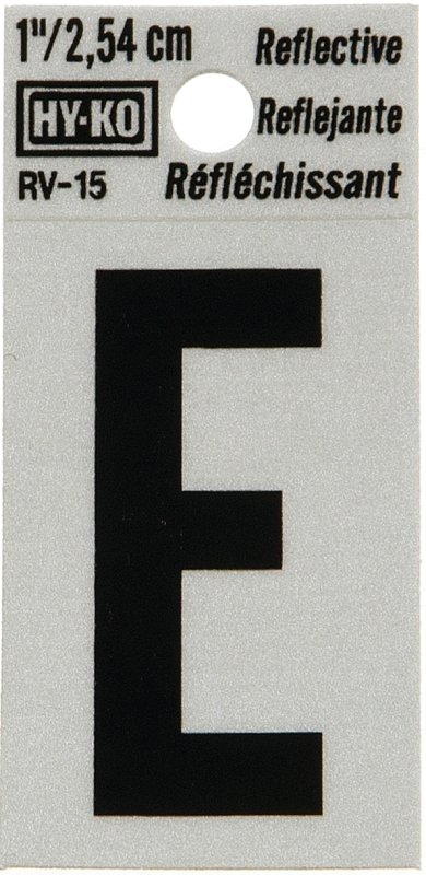 LETTER HOUSE E 1IN REFL BLK   