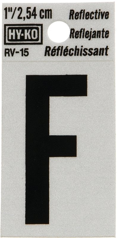 LETTER HOUSE F 1IN REFL BLK   