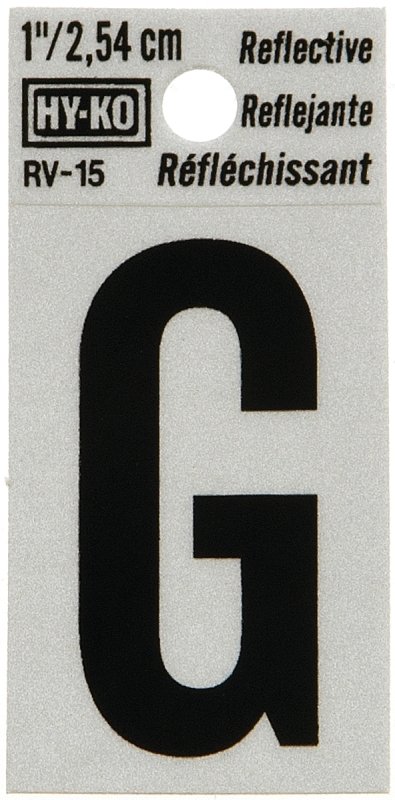 LETTER HOUSE G 1IN REFL BLK   