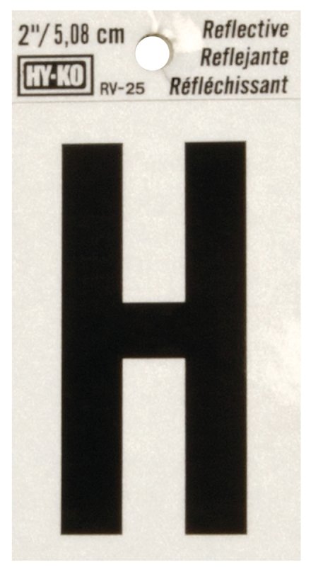 LETTER HOUSE H 2IN REFL BLK   