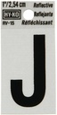 LETTER HOUSE J 1IN REFL BLK   