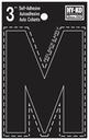 LETTER HOUSE M 3IN  VINYL BLK 
