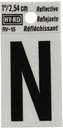 LETTER HOUSE N 1IN REFL BLK   