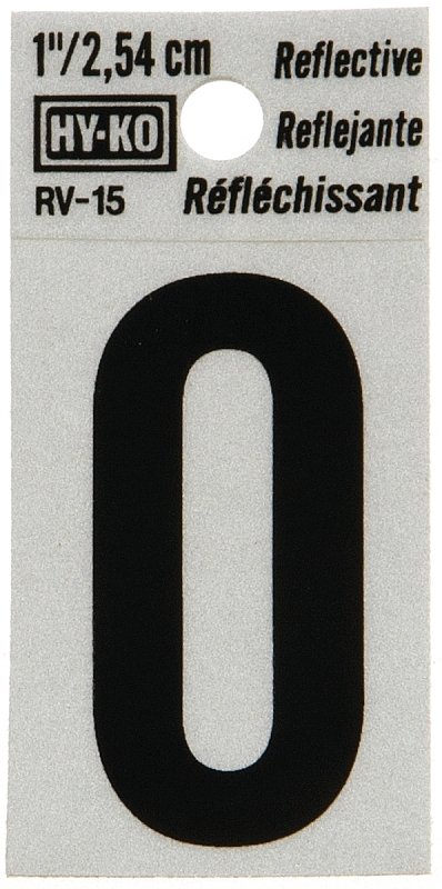 LETTER HOUSE O 1IN REFL BLK   