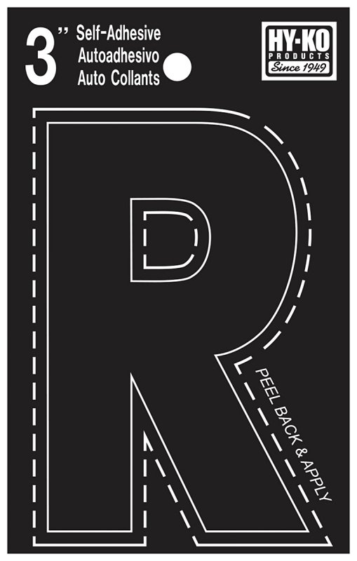 LETTER HOUSE R 3IN  VINYL BLK 