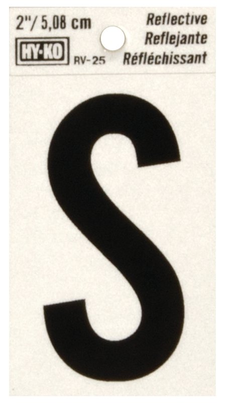 LETTER HOUSE S 2IN REFL BLK   