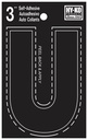 LETTER HOUSE U 3IN  VINYL BLK 