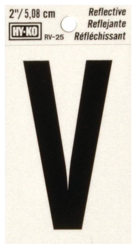 LETTER HOUSE V 2IN REFL BLK   