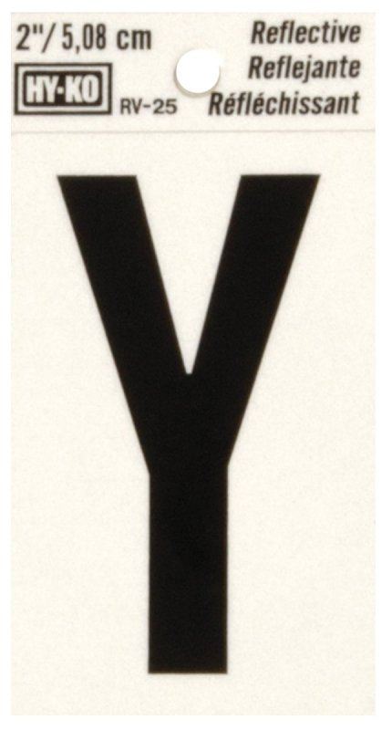 LETTER HOUSE Y 2IN REFL BLK   
