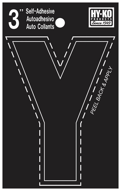 LETTER HOUSE Y 3IN  VINYL BLK 