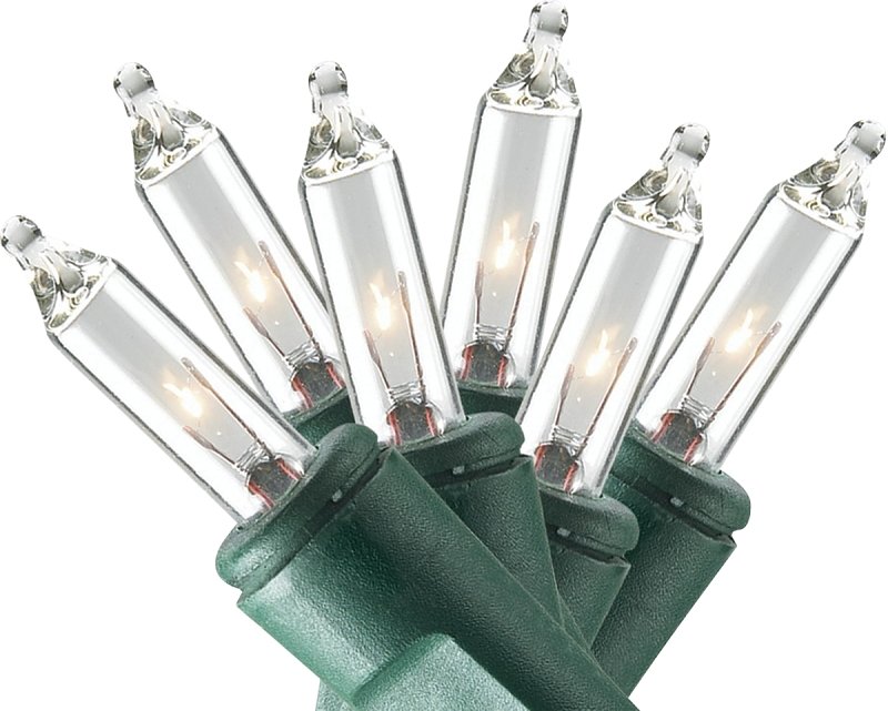 LGHT INCD MINI CLR GRN-WR 50CT