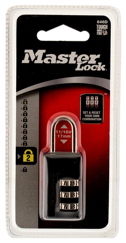 LOCK COMBO LUG BLACK 13/16IN  