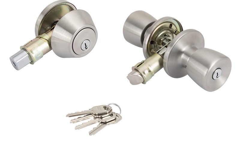 MOBILEHOME LOCKSET COMBO SS   