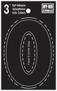 NUMBER HOUSE 0 3IN  VINYL BLK 