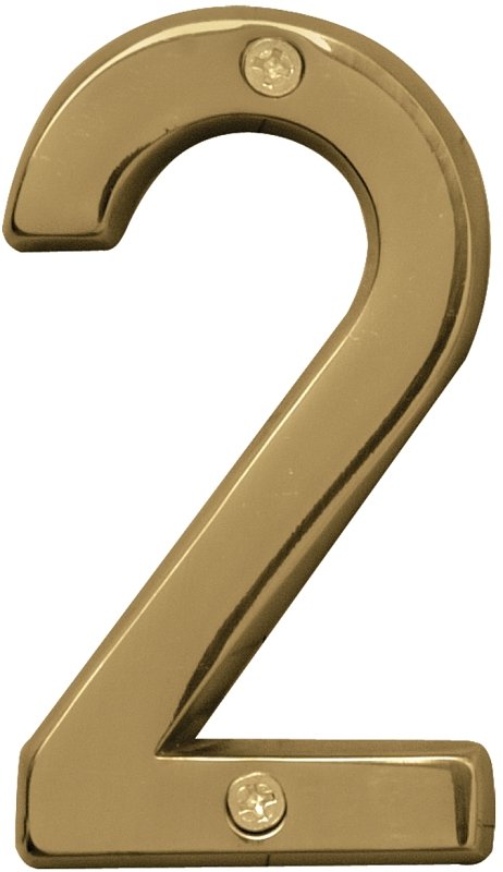NUMBER HOUSE 2 SB 4IN POL BRS 