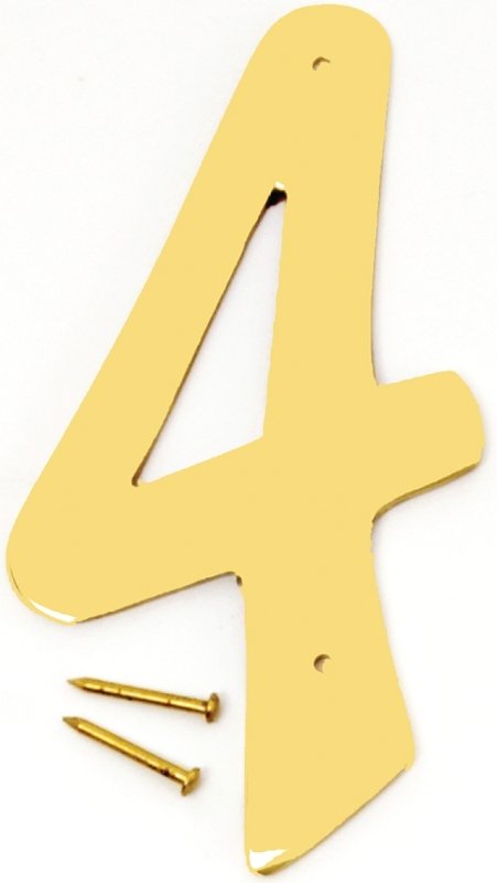 NUMBER HOUSE 4 SB 4IN POL BRS 