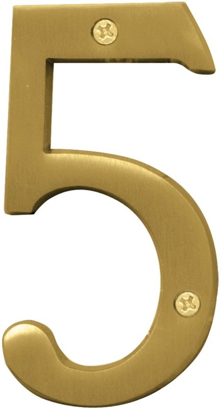 NUMBER HOUSE 5 SB 4IN BRSH BR 