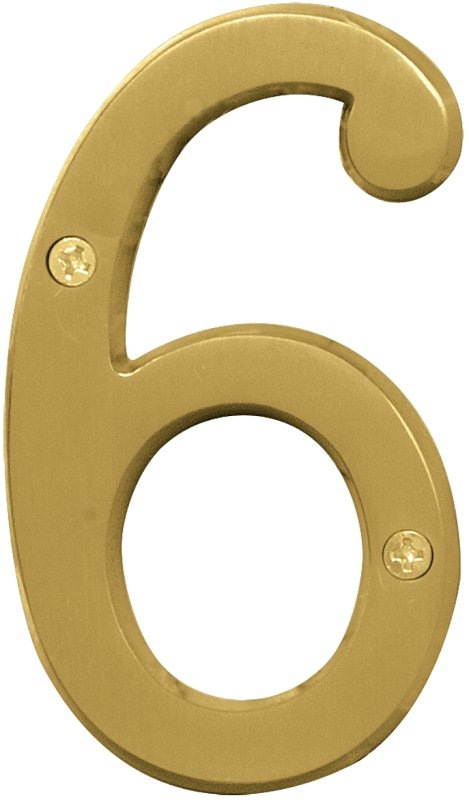 NUMBER HOUSE 6 SB 4IN BRSH BR 