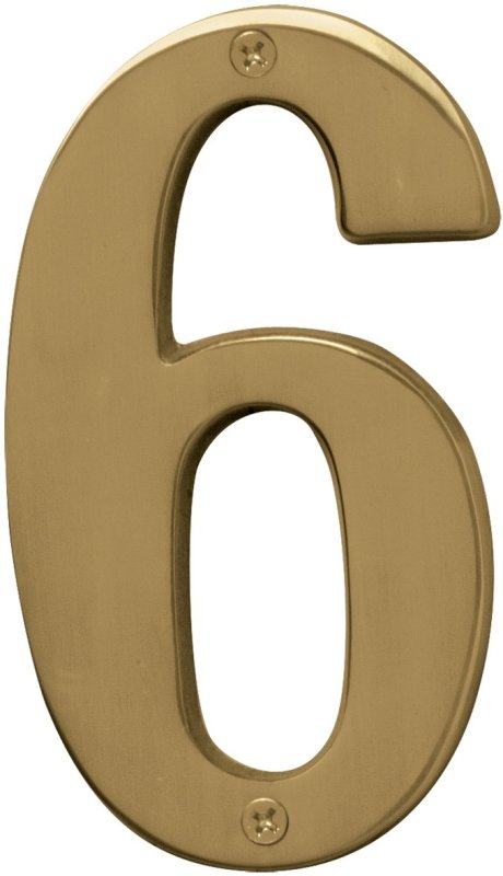 NUMBER HOUSE 6 SB 5IN POL BRS 