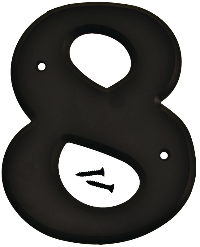 NUMBER HOUSE 8 PLASTIC 6IN BLK