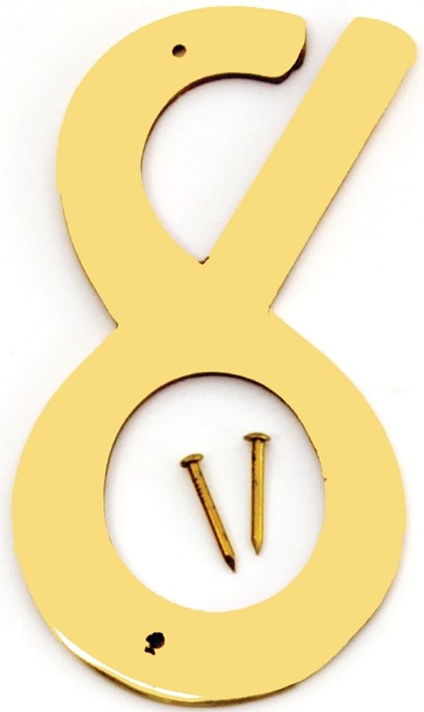 NUMBER HOUSE 8 SB 4IN POL BRS 