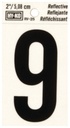 NUMBER HOUSE 9 2IN REFL BLK   