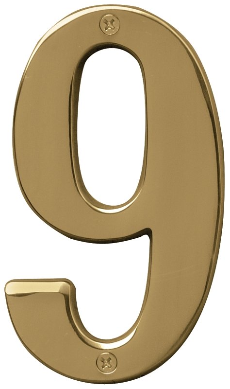 NUMBER HOUSE 9 SB 5IN POL BRS 