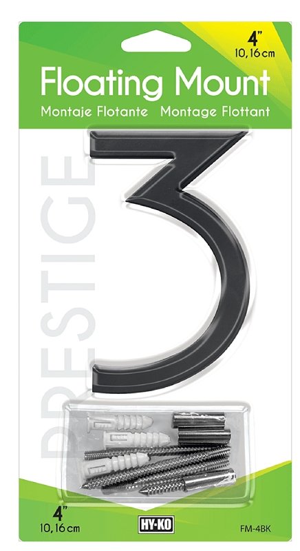 NUMBER HOUSE FLT BLK NUM 3 4IN