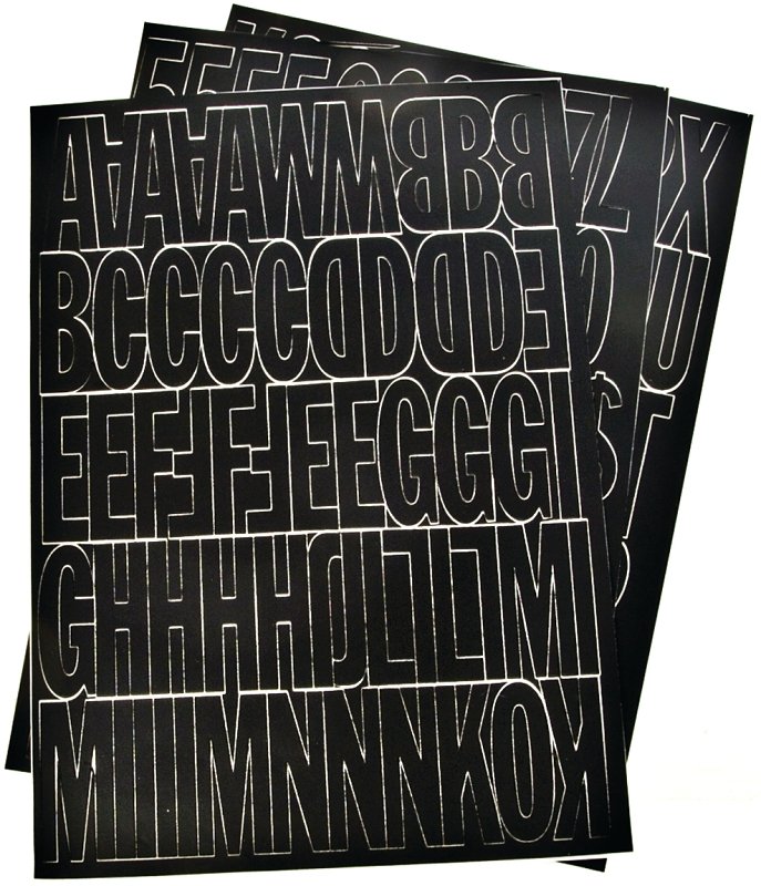 NUMBER/LETTER SET 2IN VNYL BLK