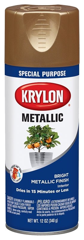 PAINT SPRAY METALLIC BRS 12OZ 