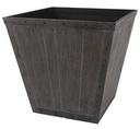 PLANTER BARREL SQ WHTWSH14.5IN