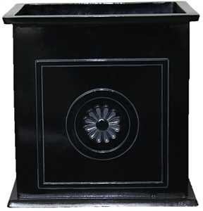 PLANTER SQUARE BLACK 16IN     