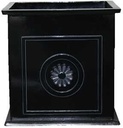 PLANTER SQUARE BLACK 16IN     