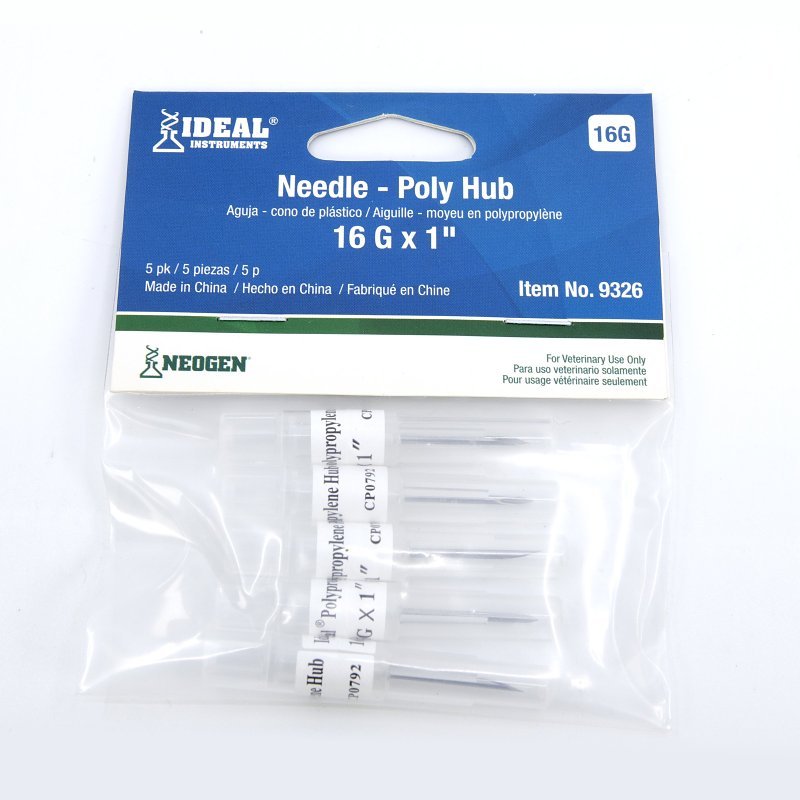 POLY HUB NEEDLE DISPO 16GX1IN 