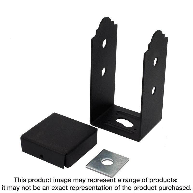 POST BASE ADJ ZMAX BLACK 6X6IN