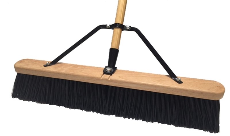 PUSH BROOM W/BRACE 24IN STIFF 