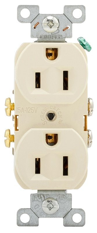 RECEPT DPLX SIDE WIRE 15A 125V