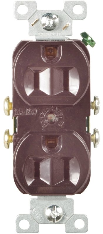 RECEPTACLE DPX BROWN 15A/125V 