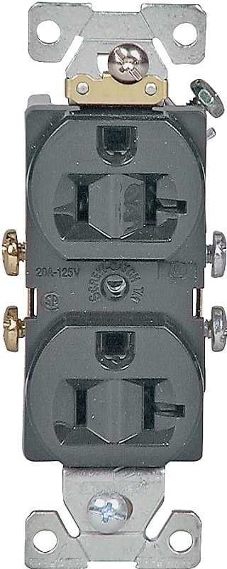 RECPT DUPLEX COMM 3WRE 20A BRN