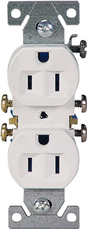 RECPT DUPLEX STD 3WIRE 15A WHT